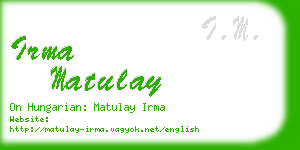 irma matulay business card